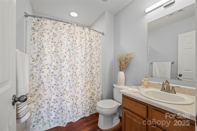 233 E Waterlynn Rd Unit B, Mooresville, NC 28117 - full bath with vanity, wood finished floors, and a shower with curtain