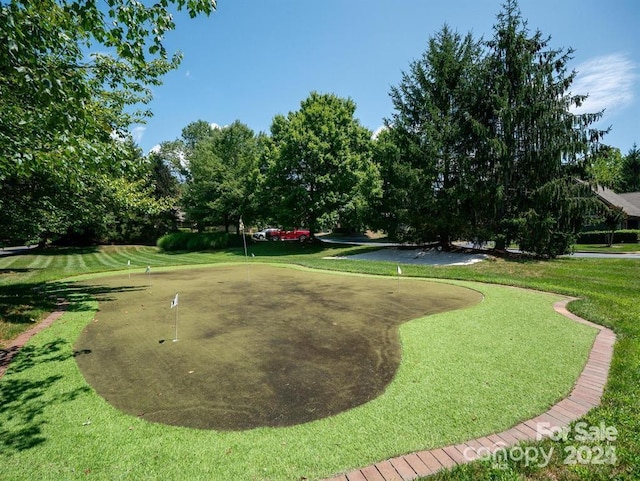 5802 Wood Duck Way, Hendersonville, NC 28792 - view of home's community featuring a putting area and view of wooded area