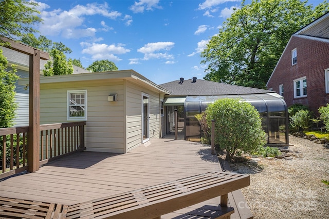 2125 Chatham Ave, Charlotte, NC 28205 - wooden deck with a sunroom