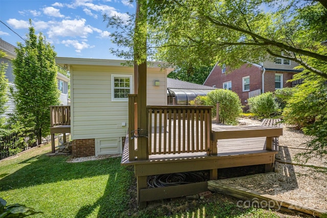 2125 Chatham Ave, Charlotte, NC 28205 - rear view of property with a lawn and a deck