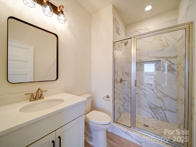 1706 Ruben Rd, Monroe, NC 28112 - bathroom with a marble finish shower, toilet, and vanity