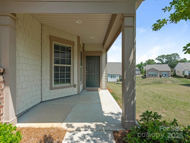 1026 Kirby Dr, Fort Mill, SC 29715 - entrance to property with a yard and covered porch