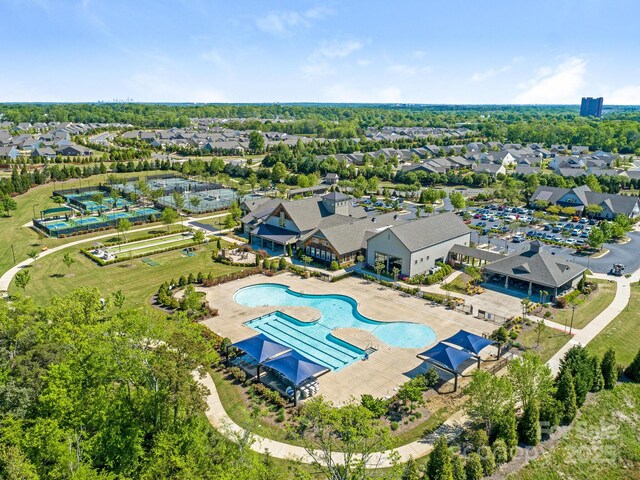 1026 Kirby Dr, Fort Mill, SC 29715 - aerial perspective of suburban area with a pool