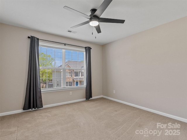 3 Holmes Ln, Arden, NC 28704 - carpeted empty room with baseboards, visible vents, and ceiling fan