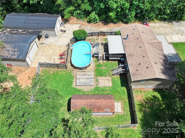 1005 Caldon Dr, Stanley, NC 28164 - aerial view of property and surrounding area featuring a pool