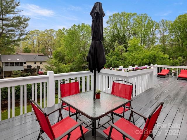 103 Higgins Rd, Fletcher, NC 28732 - wooden deck featuring outdoor dining space