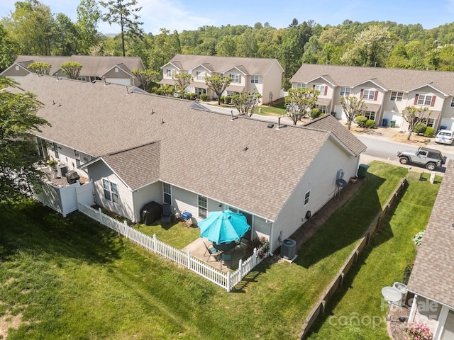 drone / aerial view with a residential view