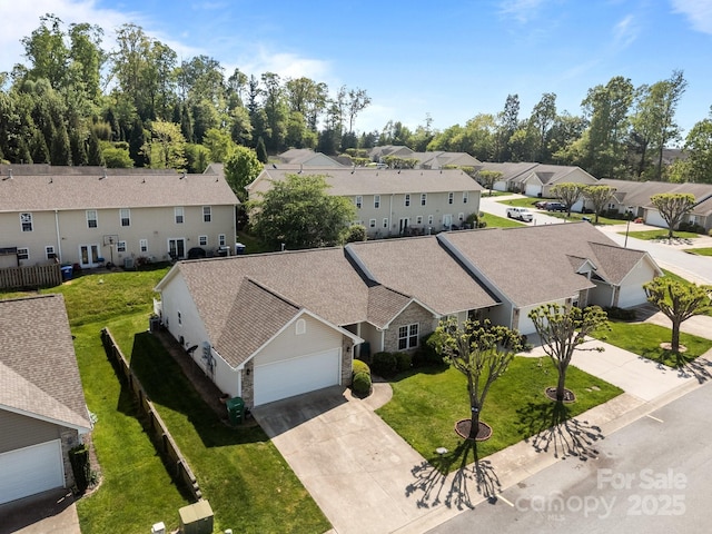 bird's eye view with a residential view