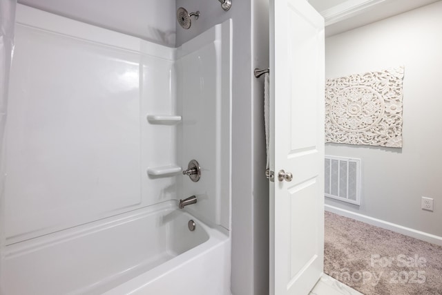 3619 Whitney Way, Terrell, NC 28682 - bathroom with visible vents, baseboards, and shower / washtub combination