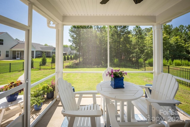 3619 Whitney Way, Terrell, NC 28682 - sunroom featuring ceiling fan