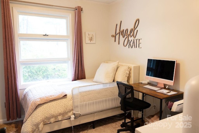 bedroom featuring ornamental molding
