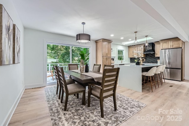 200 Kimrod Ln, Charlotte, NC 28270 - dining space featuring plenty of natural light, light wood-style floors, baseboards, and recessed lighting