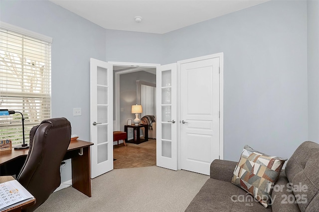 18020 Owl Ct, Indian Land, SC 29707 - office area with light colored carpet and french doors