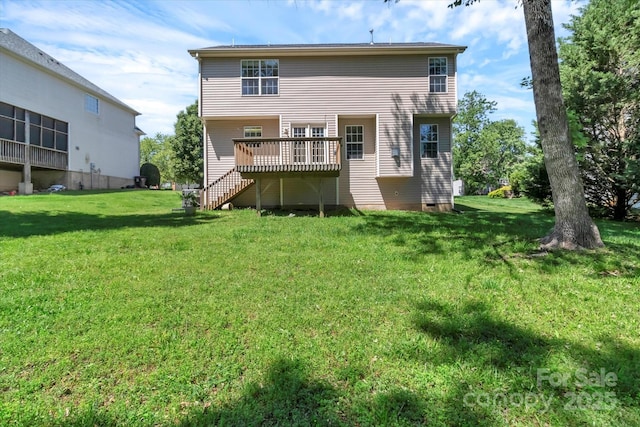 1218 Faversham Ln, Rock Hill, SC 29730 - back of property with stairs, a deck, and a yard
