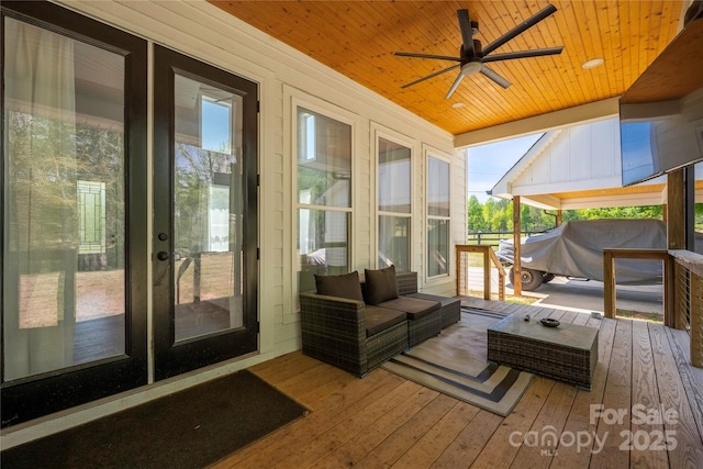 5028 Lewis Rd, Gastonia, NC 28052 - sunroom / solarium featuring a ceiling fan, healthy amount of natural light, and an outdoor living space