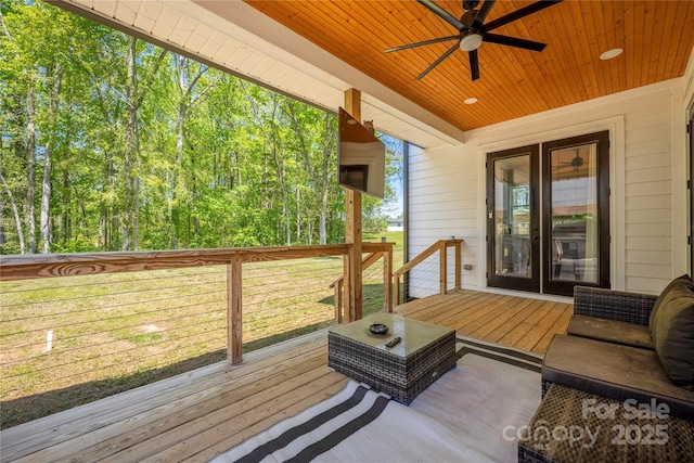 5028 Lewis Rd, Gastonia, NC 28052 - deck featuring ceiling fan