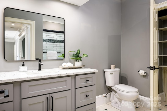 4324 Doverstone Ln, Greensboro, NC 27407 - bathroom featuring baseboards, tile patterned floors, vanity, and toilet