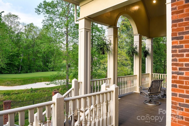4324 Doverstone Ln, Greensboro, NC 27407 - wooden terrace featuring a porch