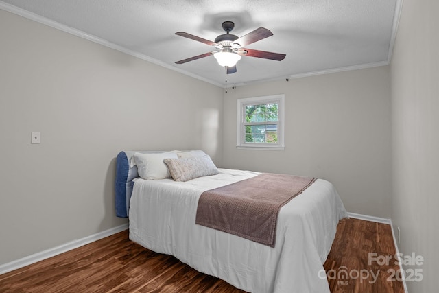 101 Wynnchester Rd, Gastonia, NC 28056 - bedroom featuring baseboards, a ceiling fan, crown molding, and wood finished floors