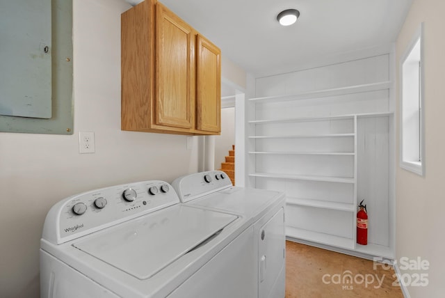443 Ox Creek Rd, Weaverville, NC 28787 - washroom featuring cabinet space and washing machine and clothes dryer
