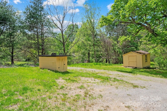443 Ox Creek Rd, Weaverville, NC 28787 - view of yard with a storage shed and an outdoor structure