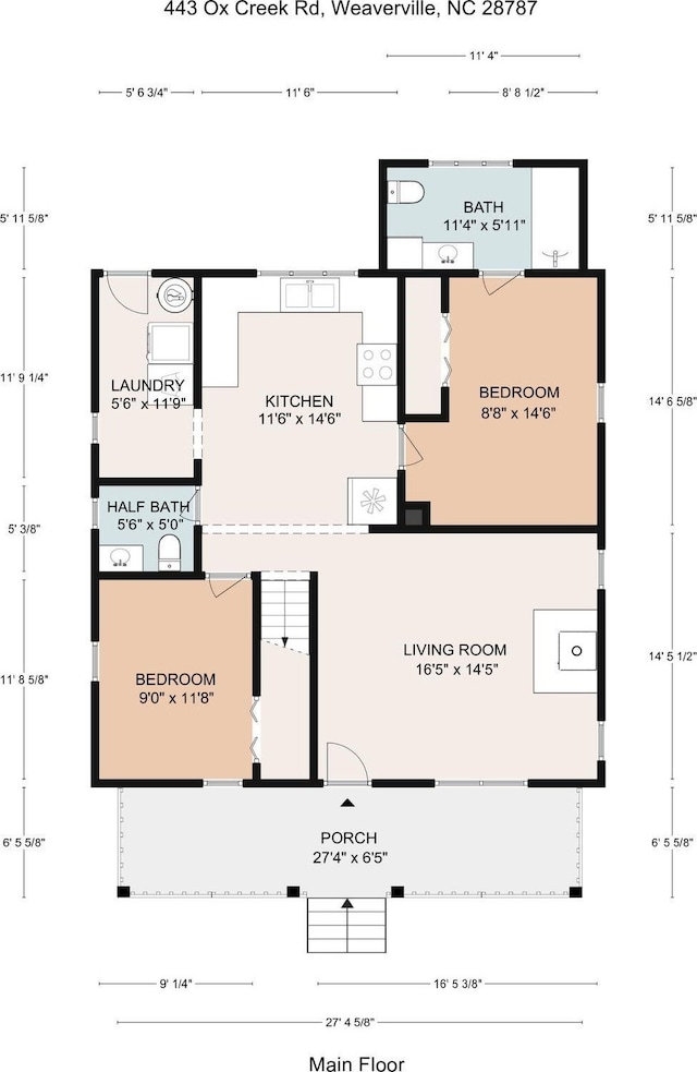 443 Ox Creek Rd, Weaverville, NC 28787 - room layout