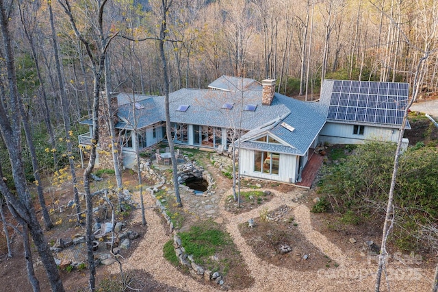 bird's eye view with a view of trees