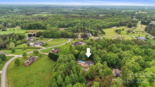 bird's eye view featuring a rural view