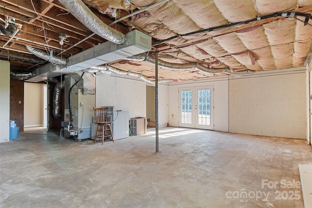 below grade area with heating unit