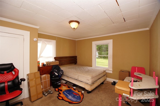 615 Mauney Ave, Kings Mountain, NC 28086 - bedroom featuring ornamental molding and carpet