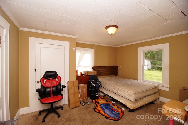 615 Mauney Ave, Kings Mountain, NC 28086 - carpeted bedroom featuring ornamental molding