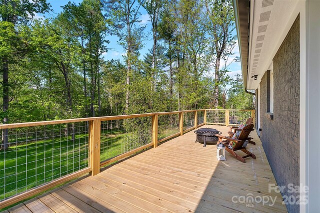 75 White Pine Dr, Fletcher, NC 28732 - deck with an outdoor fire pit