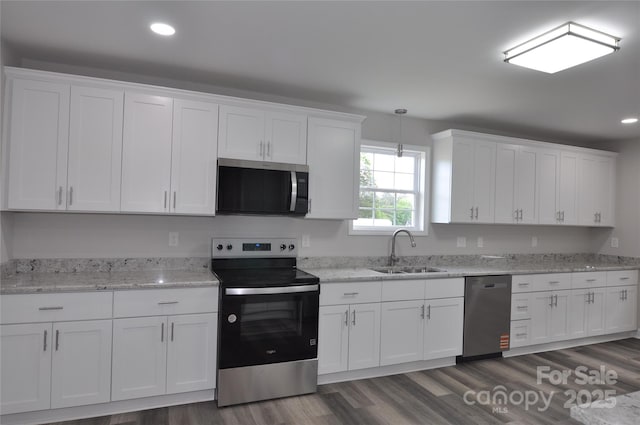 602 Still St Unit 1Blk C, Chester, SC 29706 - kitchen with white cabinets, recessed lighting, appliances with stainless steel finishes, and a sink