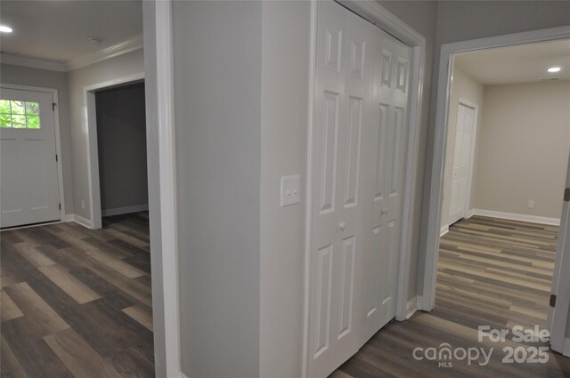 602 Still St Unit 1Blk C, Chester, SC 29706 - hall featuring wood finished floors, recessed lighting, ornamental molding, and baseboards