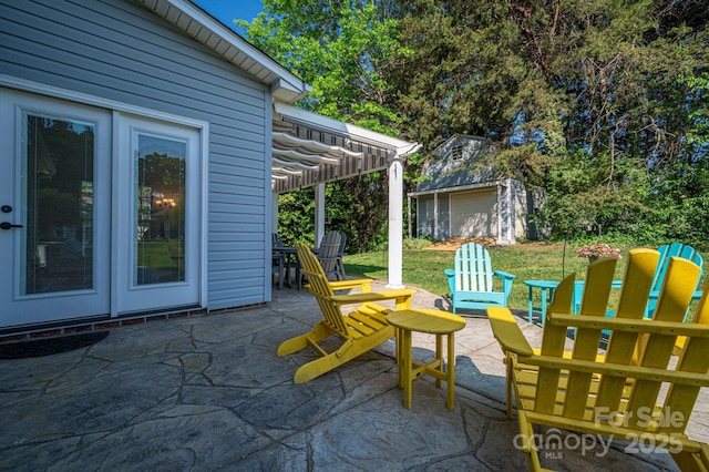 7905 Sedgebrook Dr E, Stanley, NC 28164 - view of patio featuring a pergola and an outdoor structure