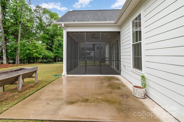 14119 Shelburne Village Dr, Charlotte, NC 28278 - view of patio / terrace with a sunroom