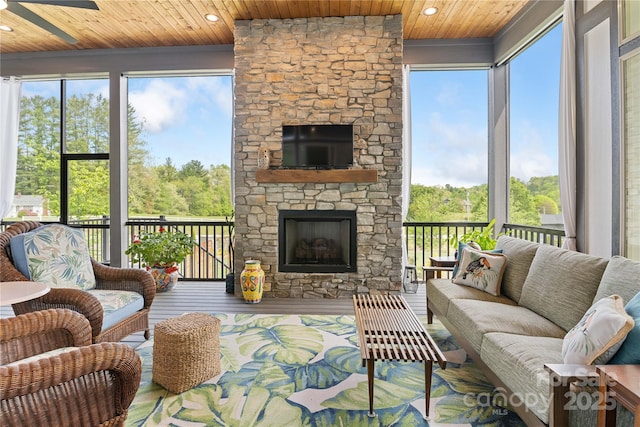sunroom / solarium featuring a wealth of natural light