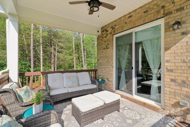 1004 Princesa Dr, Matthews, NC 28104 - exterior space featuring an outdoor hangout area and a ceiling fan
