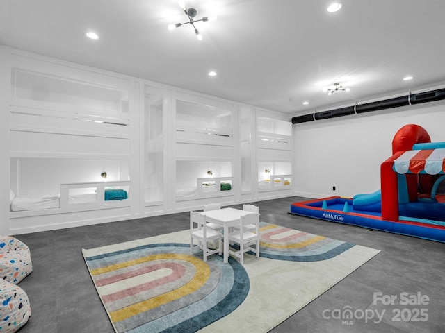 playroom with recessed lighting
