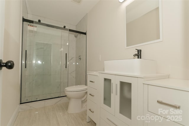 4410 Laurel Twig Ct, Charlotte, NC 28215 - full bath with toilet, a marble finish shower, and vanity