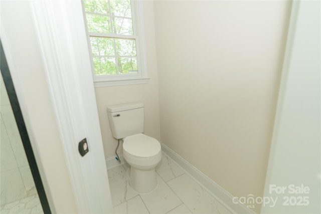 4410 Laurel Twig Ct, Charlotte, NC 28215 - bathroom with toilet, marble finish floor, and baseboards