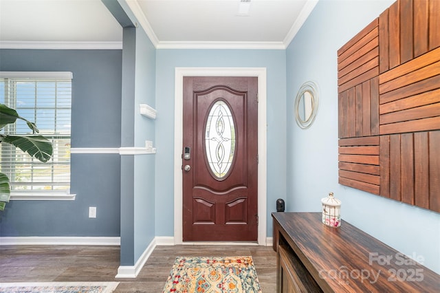 2886 Sherrills Stream Dr, Sherrills Ford, NC 28673 - entrance foyer with wood finished floors, ornamental molding, and baseboards