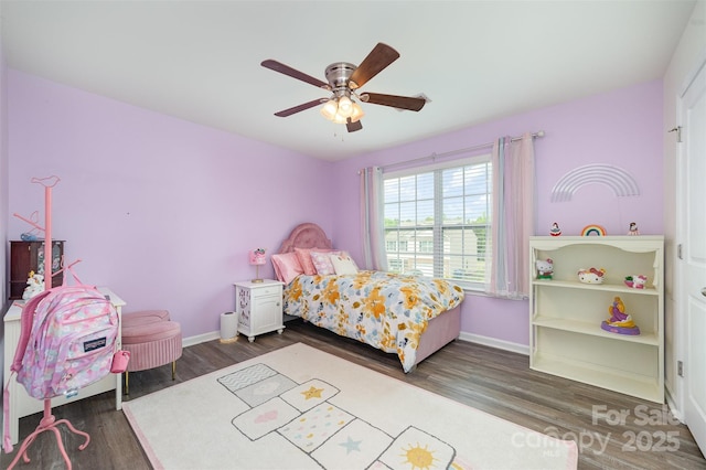 2886 Sherrills Stream Dr, Sherrills Ford, NC 28673 - bedroom with baseboards, wood finished floors, and a ceiling fan