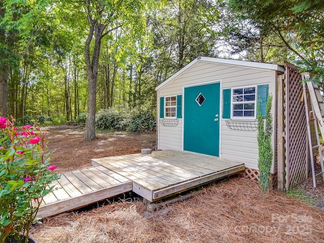 view of shed