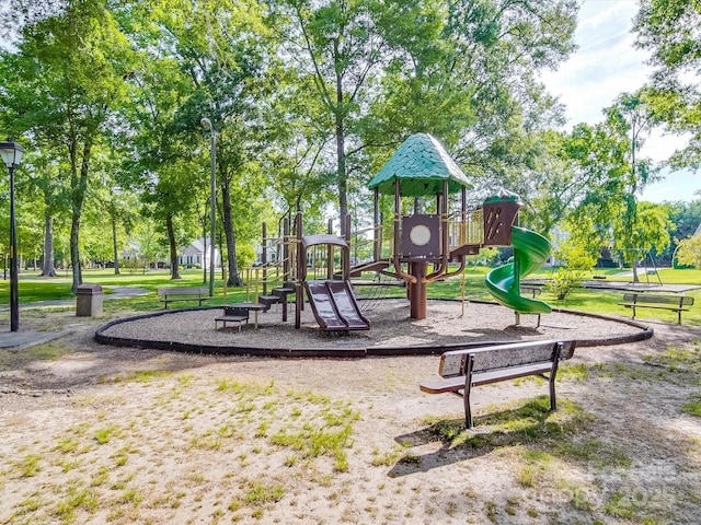 view of community jungle gym