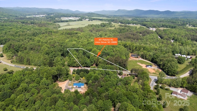 351 Fletcher Rd, Union Grove, NC 28689 - bird's eye view with a forest view and a mountain view