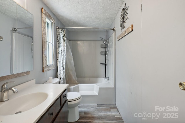 351 Fletcher Rd, Union Grove, NC 28689 - bathroom featuring toilet, a textured ceiling, wood finished floors, and vanity