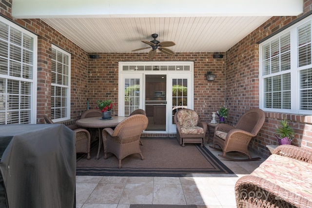 11008 Round Rock Rd, Charlotte, NC 28277 - view of patio featuring ceiling fan