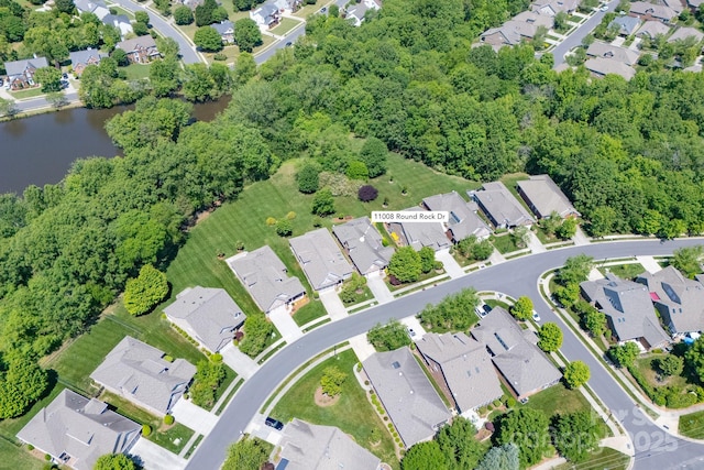 11008 Round Rock Rd, Charlotte, NC 28277 - drone / aerial view featuring a water view and a residential view
