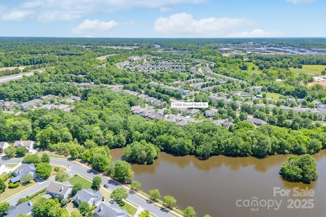 11008 Round Rock Rd, Charlotte, NC 28277 - bird's eye view with a water view and a residential view